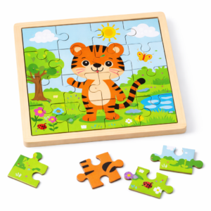 Wooden 16-Piece Jigsaw Puzzle - Problem-Solving Game
