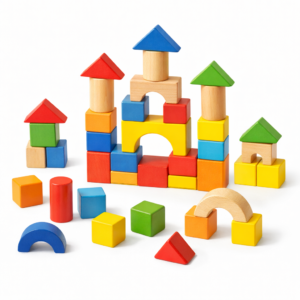 Wooden Building Blocks Set for Kids (37 Pieces) | Build, Stack & Imagine