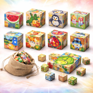 9-Piece Wooden Cube Puzzle (One Random Design Shipped)